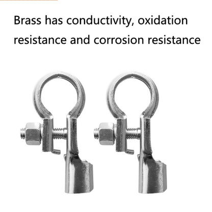1 Pair T007 Brass Plating Tin Car Battery Pile Head Battery Terminal Connector Cable Junction Head, 1 Pair T007