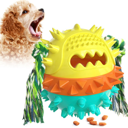 Pet Puppy Teething Stick Vocal Dog Toy Leaking Food Ball Pet Supplies, Yellow Blue, Yellow, Red-blue