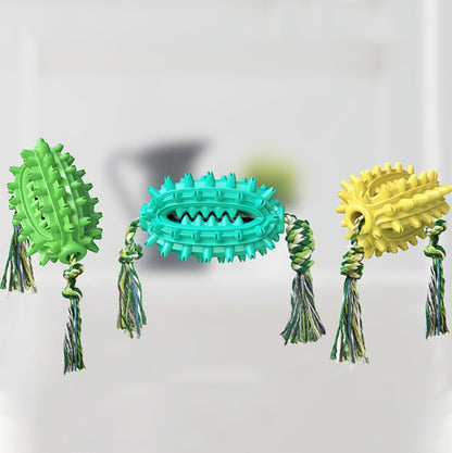 Dog Toy With Rope Prickly Pear Molar Stick Dog Toothbrush, Lake Blue, Green, Yellow