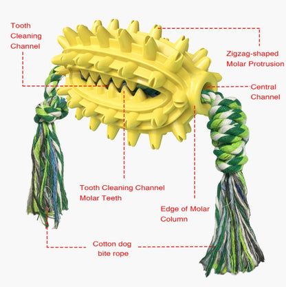 Dog Toy With Rope Prickly Pear Molar Stick Dog Toothbrush, Lake Blue, Green, Yellow