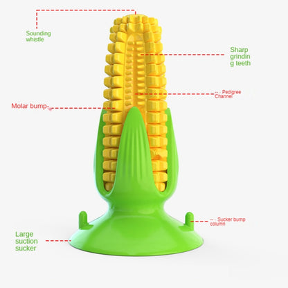 Pet Supplies Suction Cup Corn Sounding Dog Toy Molar Stick Chewing Dog Toothbrush
