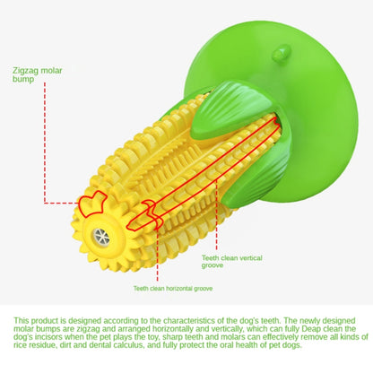 Pet Supplies Suction Cup Corn Sounding Dog Toy Molar Stick Chewing Dog Toothbrush