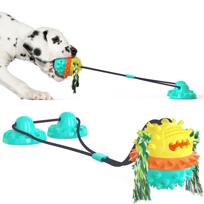 Pet Supplies Powerful Suckers Dog Toys Molar Teeth Biting Balls Dog Biting Cotton Rope Toys, Bright Yellow, Lake Blue, Red Blue