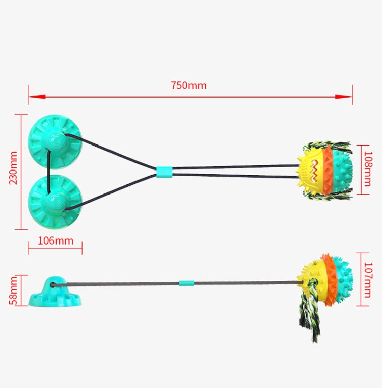 Pet Supplies Powerful Suckers Dog Toys Molar Teeth Biting Balls Dog Biting Cotton Rope Toys, Bright Yellow, Lake Blue, Red Blue