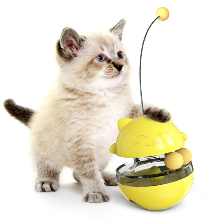 Cat Turntable Toy Leaking Food Ball Funny Cat Stick Tumbler Pet Toy, Blue, Green, Yellow, Pink