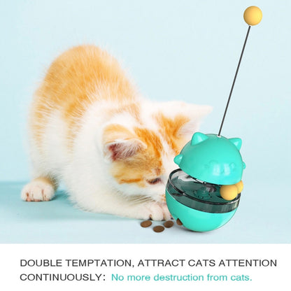 Cat Turntable Toy Leaking Food Ball Funny Cat Stick Tumbler Pet Toy, Blue, Green, Yellow, Pink