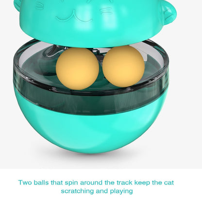 Cat Turntable Toy Leaking Food Ball Funny Cat Stick Tumbler Pet Toy, Blue, Green, Yellow, Pink