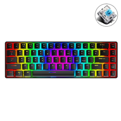 T8 68 Keys Mechanical Gaming Keyboard RGB Backlit Wired Keyboard, Cable Length:1.6m, Black Green Shaft, Black Tea Shaft, White Green Shaft, White RGB Red Shaft, Blue Green Shaft, Pink Green Shaft