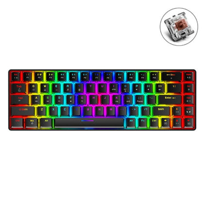 T8 68 Keys Mechanical Gaming Keyboard RGB Backlit Wired Keyboard, Cable Length:1.6m, Black Green Shaft, Black Tea Shaft, White Green Shaft, White RGB Red Shaft, Blue Green Shaft, Pink Green Shaft