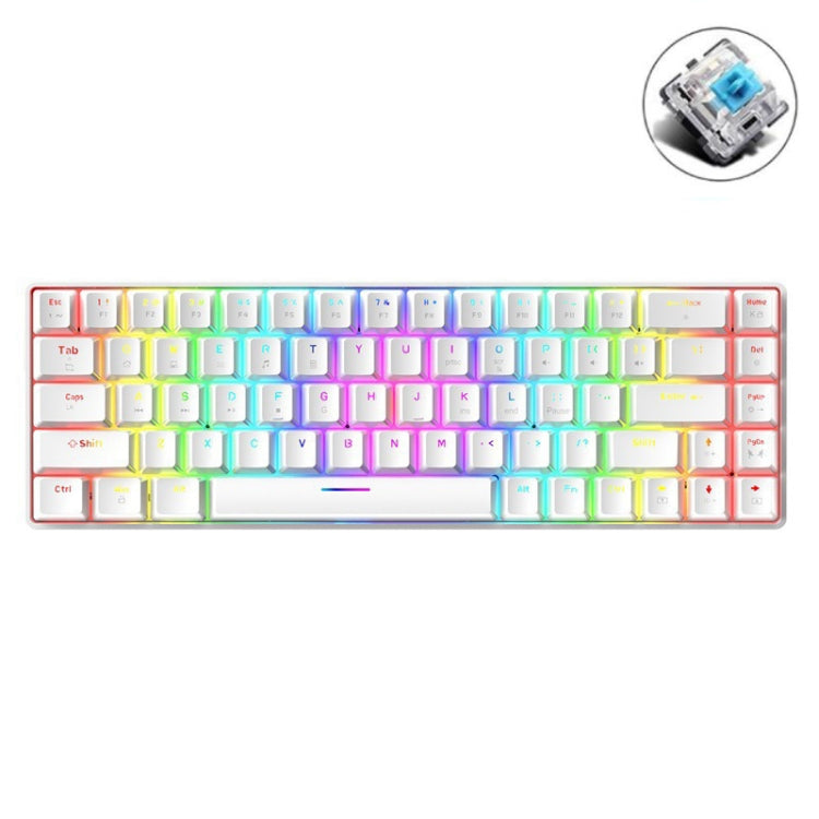 T8 68 Keys Mechanical Gaming Keyboard RGB Backlit Wired Keyboard, Cable Length:1.6m, Black Green Shaft, Black Tea Shaft, White Green Shaft, White RGB Red Shaft, Blue Green Shaft, Pink Green Shaft