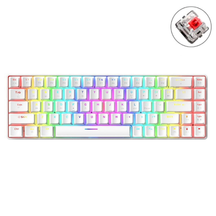 T8 68 Keys Mechanical Gaming Keyboard RGB Backlit Wired Keyboard, Cable Length:1.6m, Black Green Shaft, Black Tea Shaft, White Green Shaft, White RGB Red Shaft, Blue Green Shaft, Pink Green Shaft