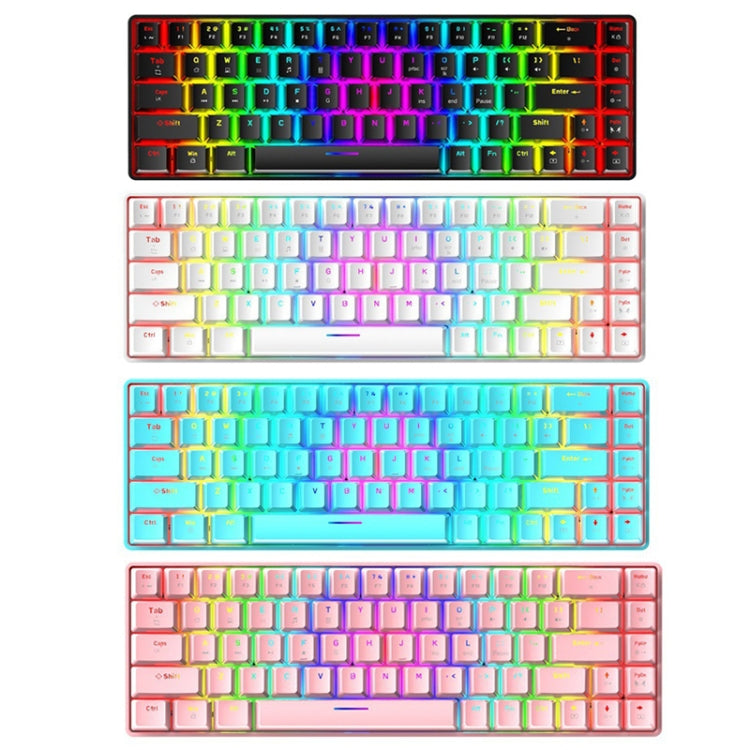 T8 68 Keys Mechanical Gaming Keyboard RGB Backlit Wired Keyboard, Cable Length:1.6m, Black Green Shaft, Black Tea Shaft, White Green Shaft, White RGB Red Shaft, Blue Green Shaft, Pink Green Shaft