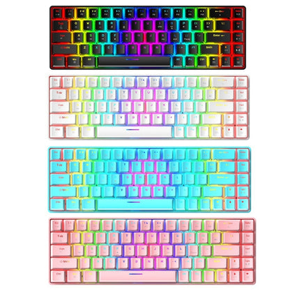 T8 68 Keys Mechanical Gaming Keyboard RGB Backlit Wired Keyboard, Cable Length:1.6m, Black Green Shaft, Black Tea Shaft, White Green Shaft, White RGB Red Shaft, Blue Green Shaft, Pink Green Shaft
