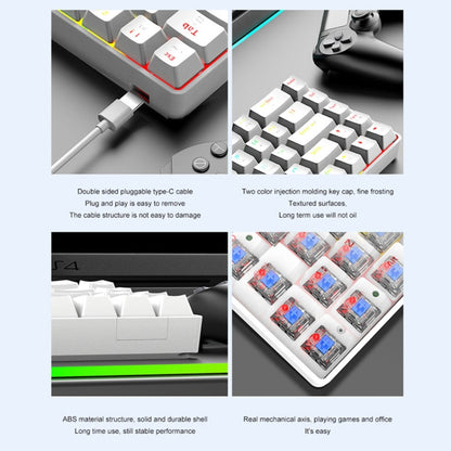 T8 68 Keys Mechanical Gaming Keyboard RGB Backlit Wired Keyboard, Cable Length:1.6m, Black Green Shaft, Black Tea Shaft, White Green Shaft, White RGB Red Shaft, Blue Green Shaft, Pink Green Shaft