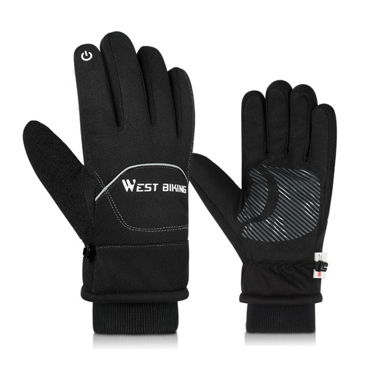 WEST BIKING YP0211221 Winter Warm Fleece Riding Gloves Non-Slip Waterproof Touch Screen Gloves, M, L, XL