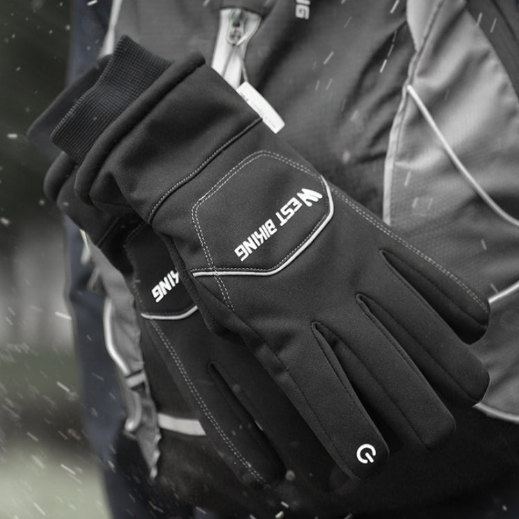 WEST BIKING YP0211221 Winter Warm Fleece Riding Gloves Non-Slip Waterproof Touch Screen Gloves, M, L, XL