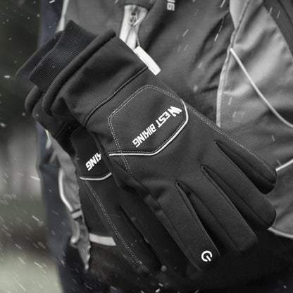 WEST BIKING YP0211221 Winter Warm Fleece Riding Gloves Non-Slip Waterproof Touch Screen Gloves, M, L, XL