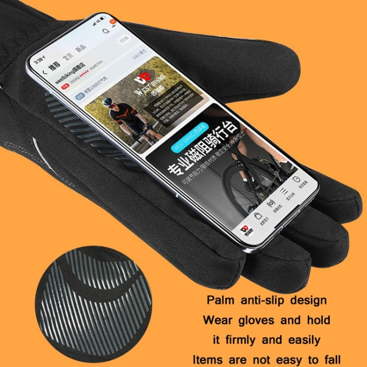WEST BIKING YP0211221 Winter Warm Fleece Riding Gloves Non-Slip Waterproof Touch Screen Gloves, M, L, XL