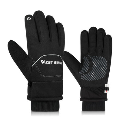 WEST BIKING YP0211221 Winter Warm Fleece Riding Gloves Non-Slip Waterproof Touch Screen Gloves, M, L, XL