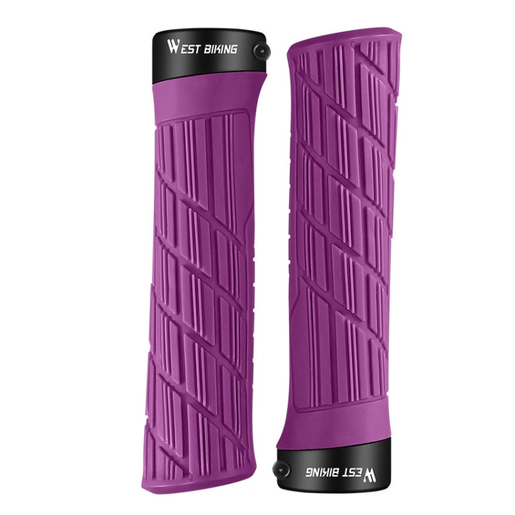 WEST BIKING Bicycle Anti-Skid And Shock-Absorbing Comfortable Grip Cover, Black, Grass Green, Yellow, Blue, Rose Red, Red, Orange, Purple, Ink