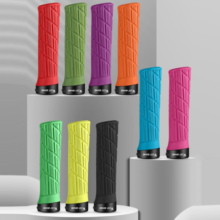 WEST BIKING Bicycle Anti-Skid And Shock-Absorbing Comfortable Grip Cover, Black, Grass Green, Yellow, Blue, Rose Red, Red, Orange, Purple, Ink