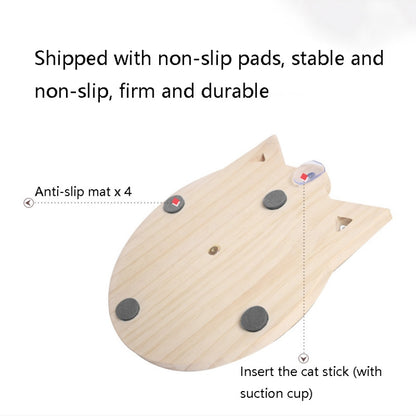 MZP01 Solid Wood Turntable Cat Toys Durable Funny Cat Stick Scratcher, Specification:, Double-layer Small, Three-layer Large