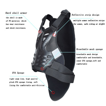 GHOST RACING GR-HJY08 Motorcycle Adult Protective Gear Anti-Fall Riding Clothes Hard Shell Protective Vest Suit, L, XL