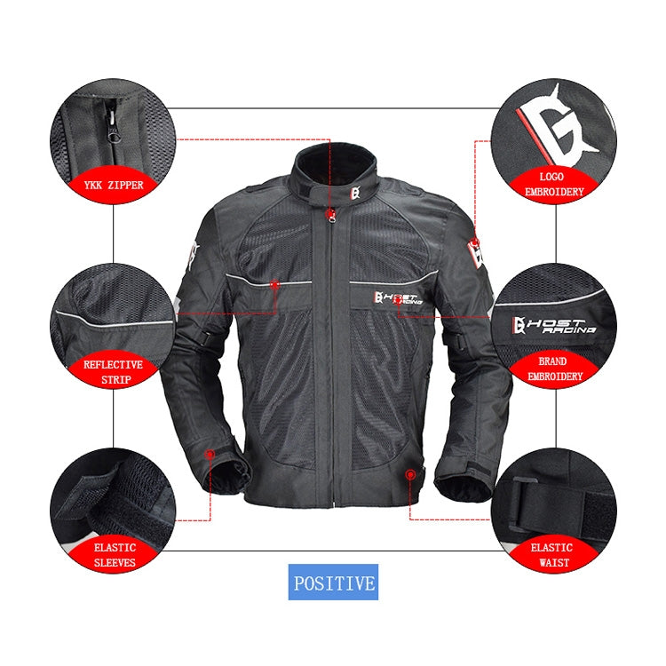 GHOST RACING GR-Y05 Motorcycle Cycling Cloth Men Knight Racing Jacket Keep Warm Anti-Fall Locomotive Off-Road Suit, L, XL, XXL, XXXL