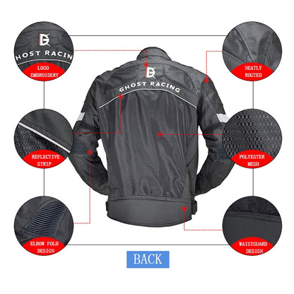 GHOST RACING GR-Y05 Motorcycle Cycling Cloth Men Knight Racing Jacket Keep Warm Anti-Fall Locomotive Off-Road Suit, L, XL, XXL, XXXL