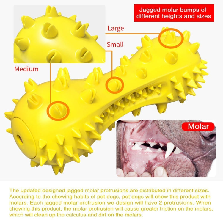 Sounding Dumbbell Dog Toy Molar Stick Resistant Biting Bone Toothbrush Pet Supplies, Lake Blue, Yellow, Green