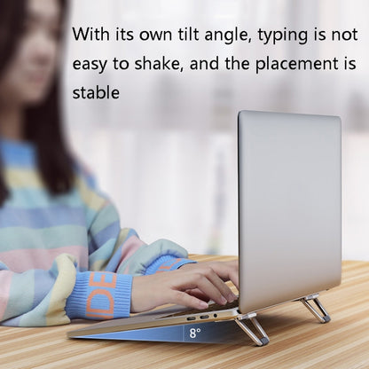 T615 Laptop Heightening Bracket Aluminum Alloy Back Stick Computer Stand, Grey, Silver