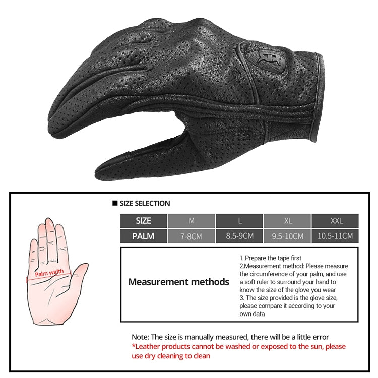 GHOST RACING GR-ST06 Breathable Touch Screen Motorcycle Riding Leather Gloves Anti-Fall Locomotive Gloves, M, L, XL
