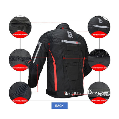 GHOST RACING GR-Y07 Motorcycle Cycling Jacket Four Seasons Locomotive Racing Anti-Fall Cloth, M, L, XXL, XXXL, XXXXL, XXXXXL