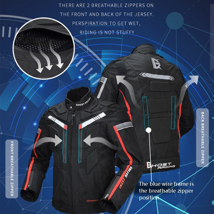 GHOST RACING GR-Y07 Motorcycle Cycling Jacket Four Seasons Locomotive Racing Anti-Fall Cloth, M, L, XXL, XXXL, XXXXL, XXXXXL