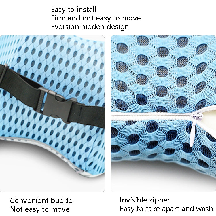 Car Supplies Lumbar Support Memory Foam Car Backrest Lumbar Cushion Seat Cushion Lumbar Pillow, 4D Grid Blue, 4D Grid Light Gray, 4D Grid Dark Gray, 4D Grid Black, Blue+Light Gray, Green+Light Gray, Crystal Velvet Dark Gray, Comfortable Pink