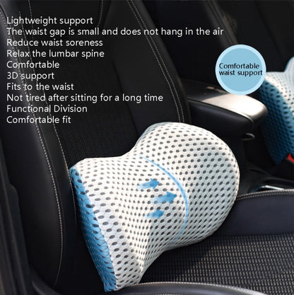 Car Supplies Lumbar Support Memory Foam Car Backrest Lumbar Cushion Seat Cushion Lumbar Pillow, 4D Grid Blue, 4D Grid Light Gray, 4D Grid Dark Gray, 4D Grid Black, Blue+Light Gray, Green+Light Gray, Crystal Velvet Dark Gray, Comfortable Pink