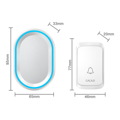 CACAZI A80 1 For 1 Wireless Music Doorbell without Battery, US Plug, EU Plug