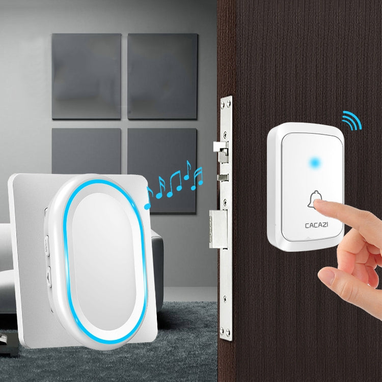 CACAZI A80 1 For 1 Wireless Music Doorbell without Battery, US Plug, EU Plug