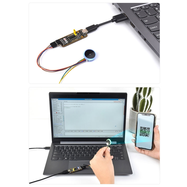 Waveshare 25515 Round 2D Codes Scanner Module Barcode/QR Code Reader, With LED Indicator, 25515
