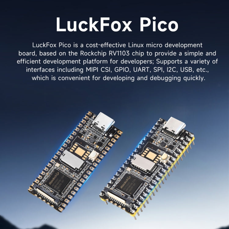 Waveshare LuckFox Pico RV1103 Linux Micro Development Board, without Header, with Header