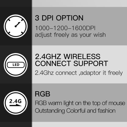 DELUX M618DB 6-Keys 1600 DPI RGB Vertical Wireless Bluetooth Dual-Mode Mouse, M618DB(Bluetooth Version)