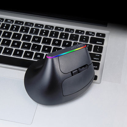 DELUX M618DB 6-Keys 1600 DPI RGB Vertical Wireless Bluetooth Dual-Mode Mouse, M618DB(Bluetooth Version)