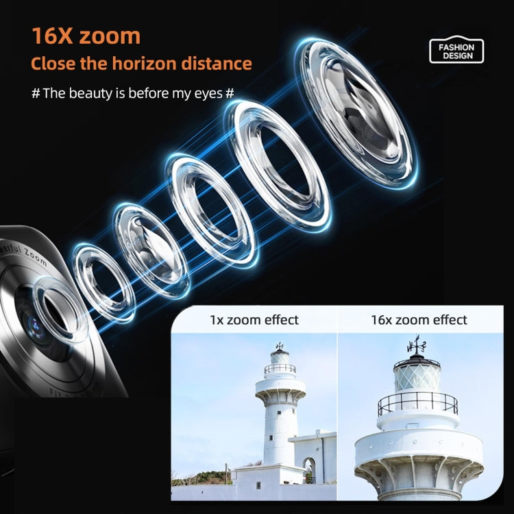 DC406L 2.4-Inch 1080P Mini HD 16X Zoom Digital Camera Home Children Camera, US Plug, EU Plug, UK Plug, AU Plug