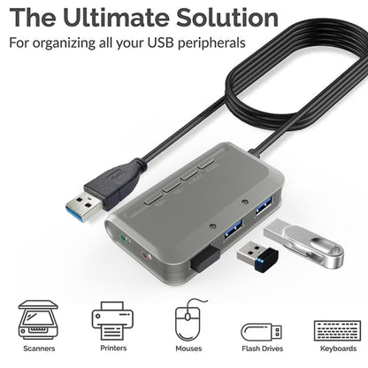 MB-103 USB 3.1 Three-Port Drive-Free HUB + 7.1 Voice Changer Sound Card High-Speed Docking Station, Cable Length: 1.2m