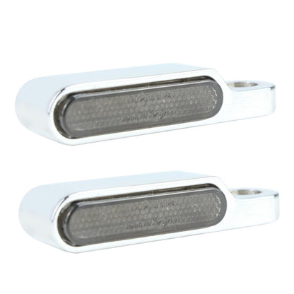 2 PCS Motorcycle Handle Turn Light Metal LED Indicator Light, Black, Silver