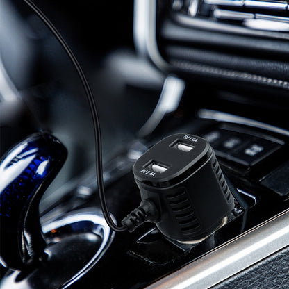 H519 Car Charger Driving Recorder Power Cord Dual USB With Display Charging Line, Specification:, Mini Straight, Mini Right Elbow