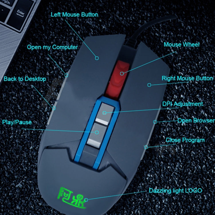 9 Keys 1600DPI Office Game USB Voice-Activated Voice Macro Programming Mouse, Cable Length: 2m, MOS9A, MOS9T