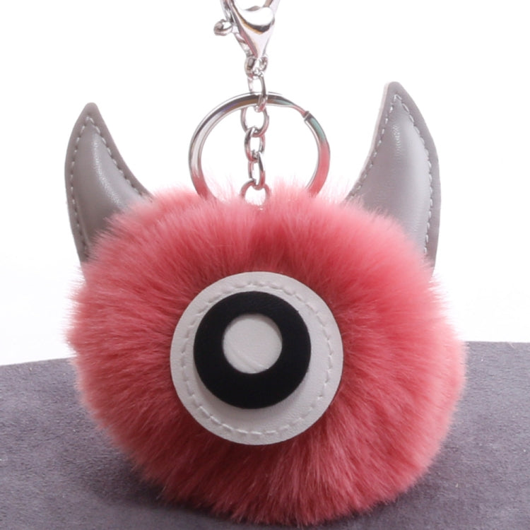 3 PCS Cartoon Croissant Hair Ball Keychain Pendant Bag Car Pendant, Wine Red, Grey, Tender Pink, Turmeric, Rose Red, Army Green, Lake Blue, Light Pink, Purple, White, Watermelon Red, Beige, Khaki, Royal Blue, Yellow, Lotus Root Pink, Mint Green, Pink, ...