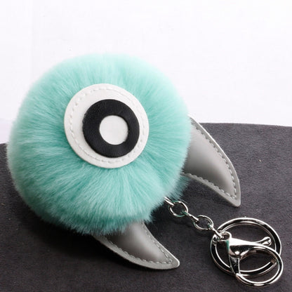 3 PCS Cartoon Croissant Hair Ball Keychain Pendant Bag Car Pendant, Wine Red, Grey, Tender Pink, Turmeric, Rose Red, Army Green, Lake Blue, Light Pink, Purple, White, Watermelon Red, Beige, Khaki, Royal Blue, Yellow, Lotus Root Pink, Mint Green, Pink, ...