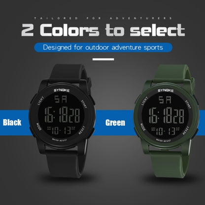 SYNOKE 9002 Men Outdoor Waterproof Sports Watch Multifunctional Luminous Digital Watch, Army Green, Black